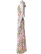 Monique Lhuillier Floral Print Midi Length Dress