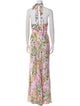 Monique Lhuillier Floral Print Midi Length Dress