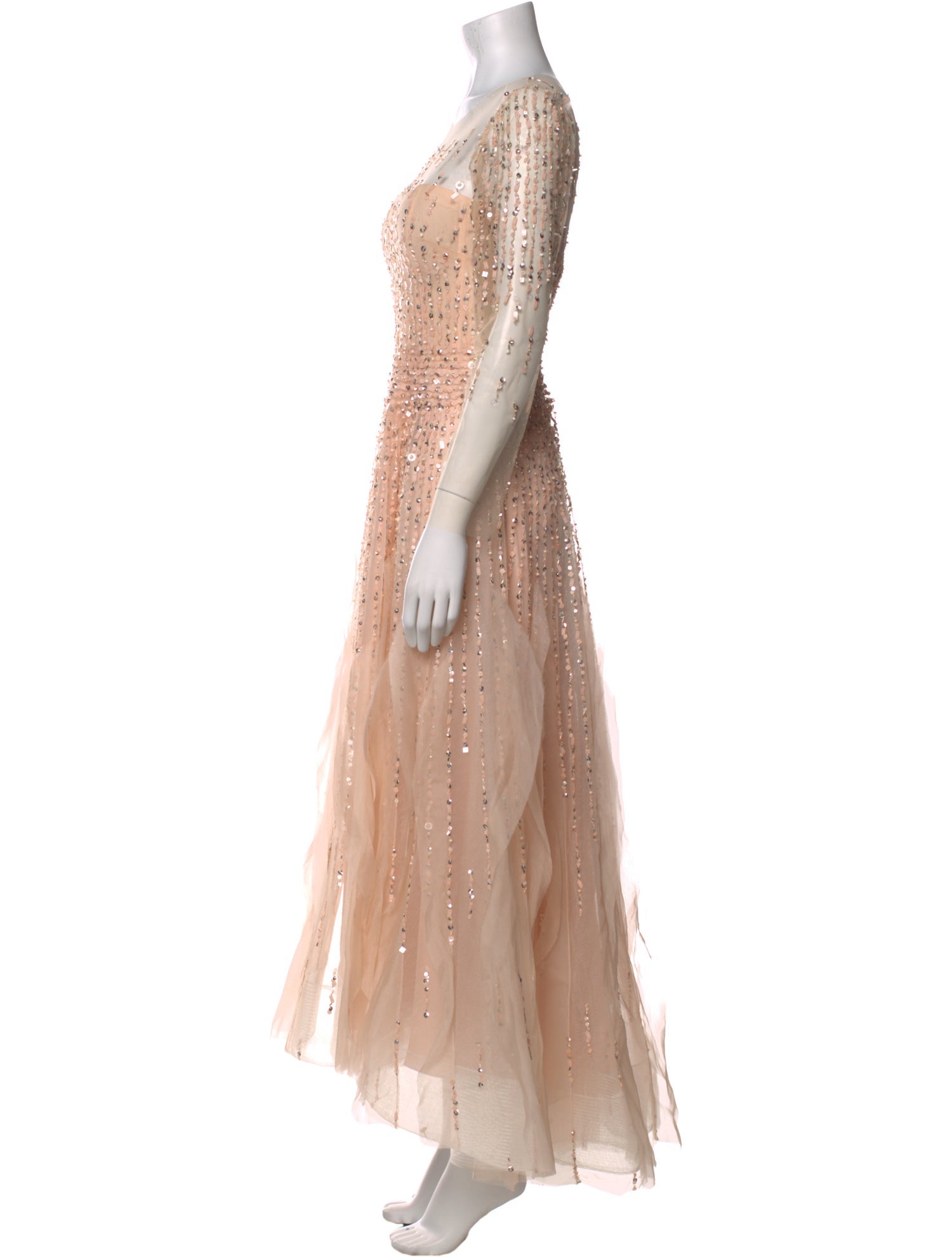 Monique Lhuillier Nylon Midi Length Dress