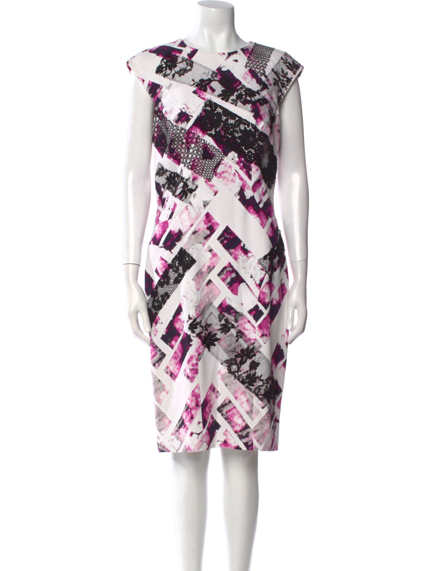 Monique Lhuillier Printed Midi Length Dress