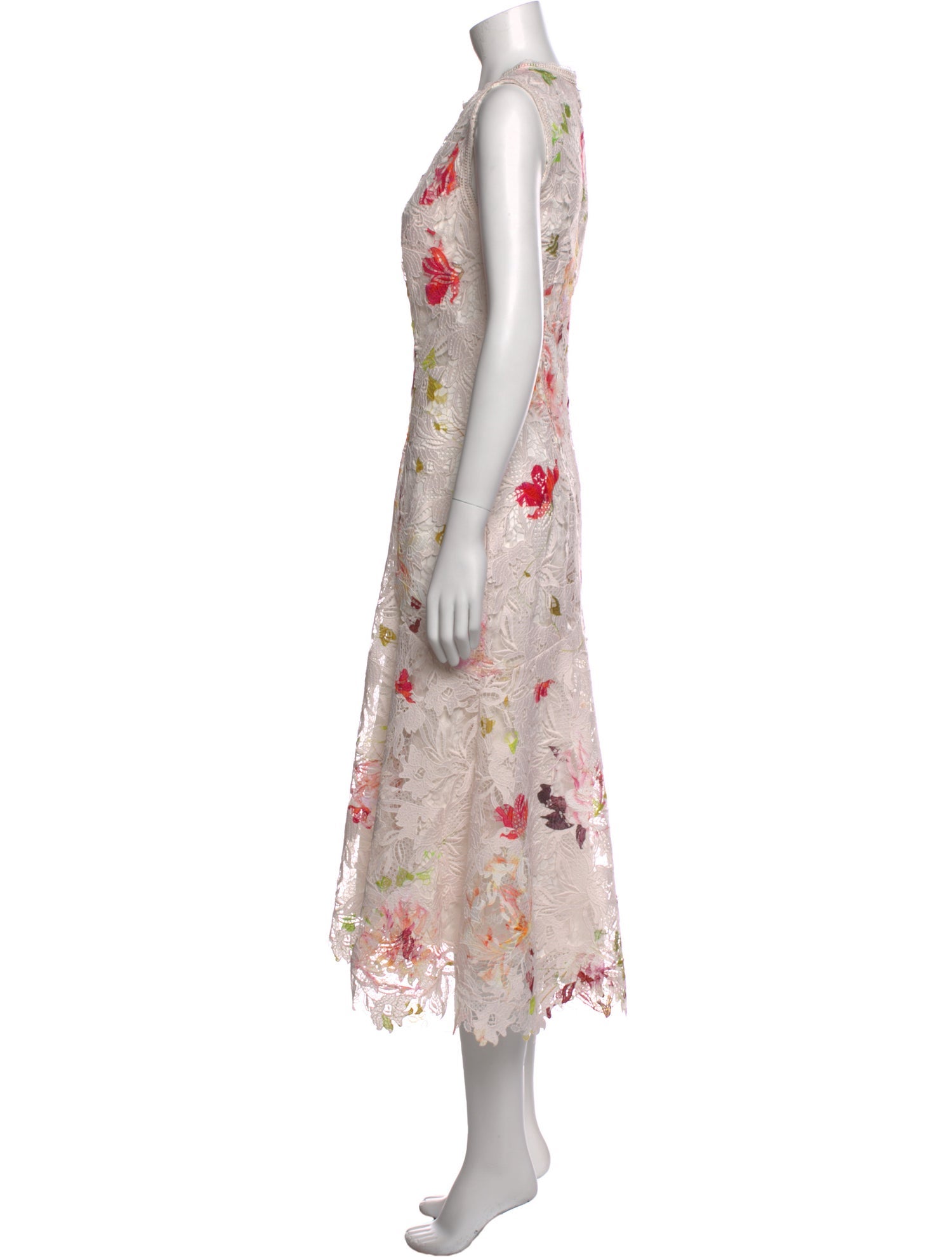 Monique Lhuillier Floral Print Long Dress