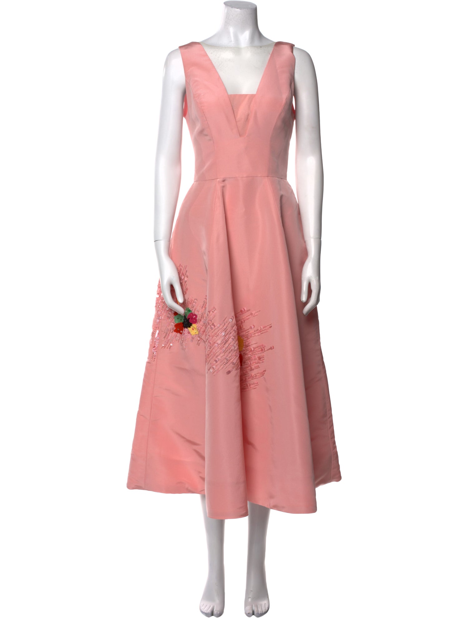 Monique Lhuillier Square Neckline Long Dress