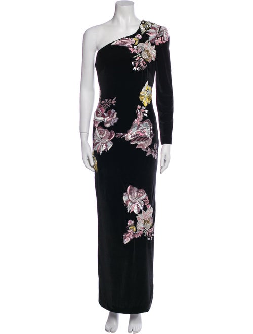 Monique Lhuillier Floral Print Long Dress