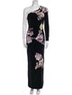 Monique Lhuillier Floral Print Long Dress