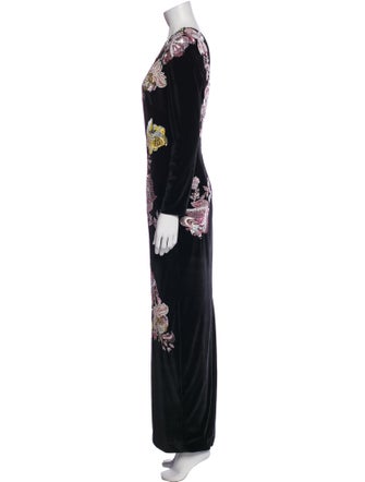 Monique Lhuillier Floral Print Long Dress