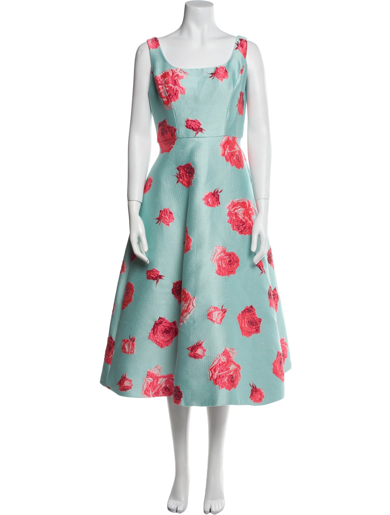 Monique Lhuillier Floral Print Long Dress