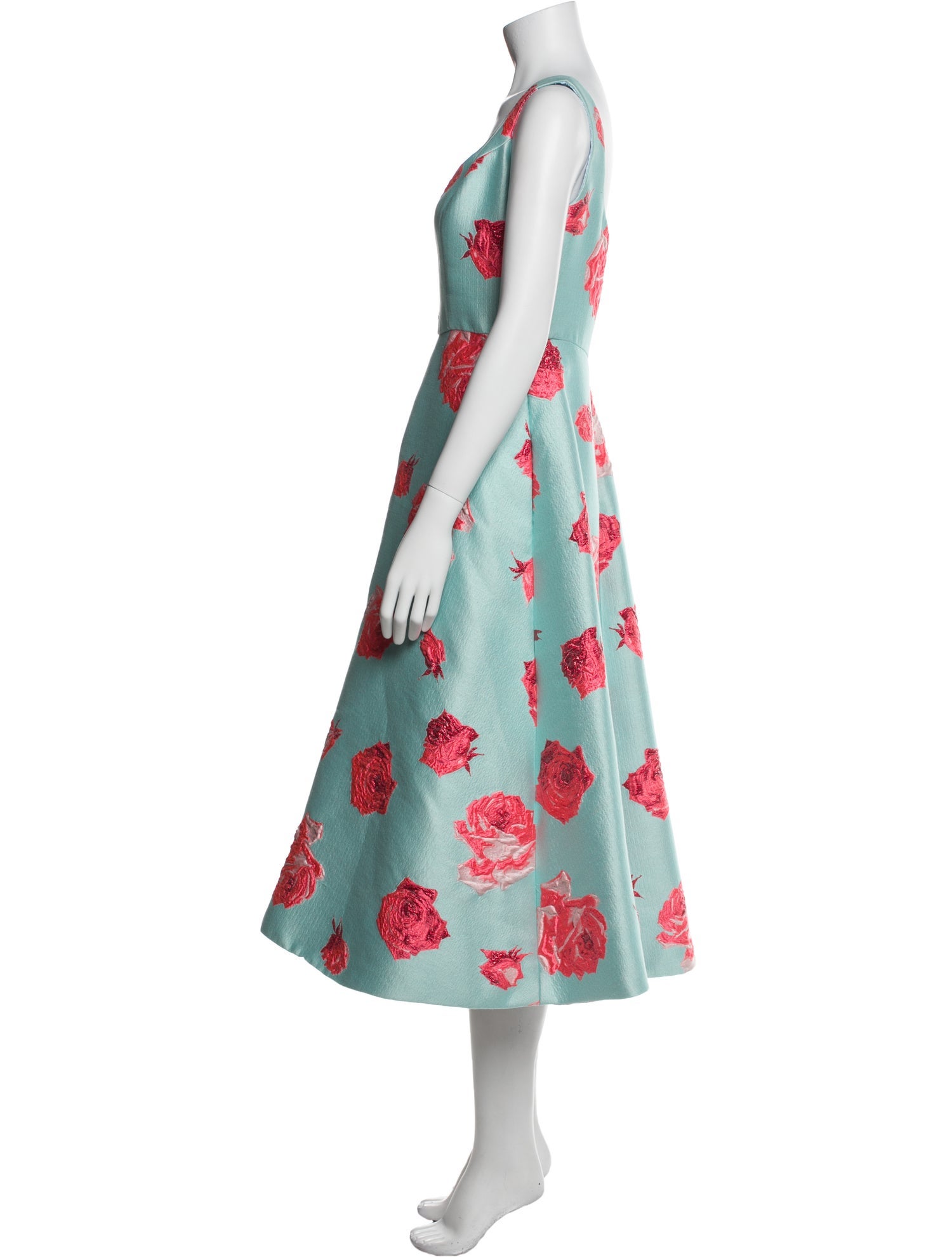 Monique Lhuillier Floral Print Long Dress