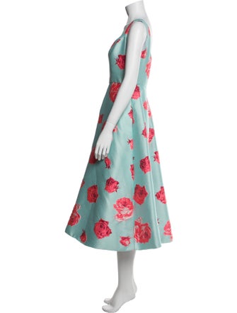 Monique Lhuillier Floral Print Long Dress