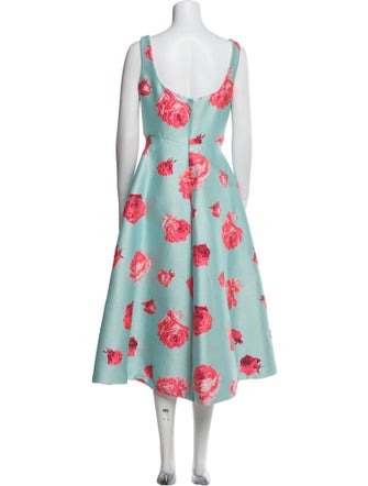 Monique Lhuillier Floral Print Long Dress