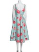 Monique Lhuillier Floral Print Long Dress