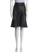 Monique Lhuillier Leather Knee-Length Skirt