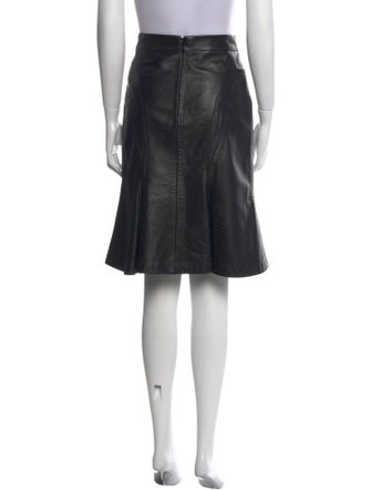 Monique Lhuillier Leather Knee-Length Skirt