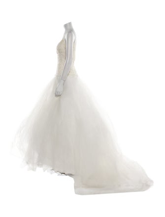 Monique Lhuillier Square Neckline Long Dress