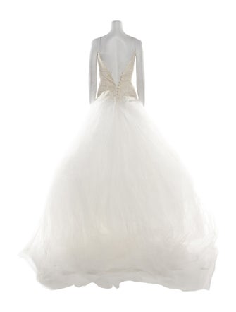 Monique Lhuillier Square Neckline Long Dress