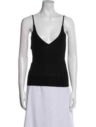 Monique Lhuillier Cashmere V-Neck Top