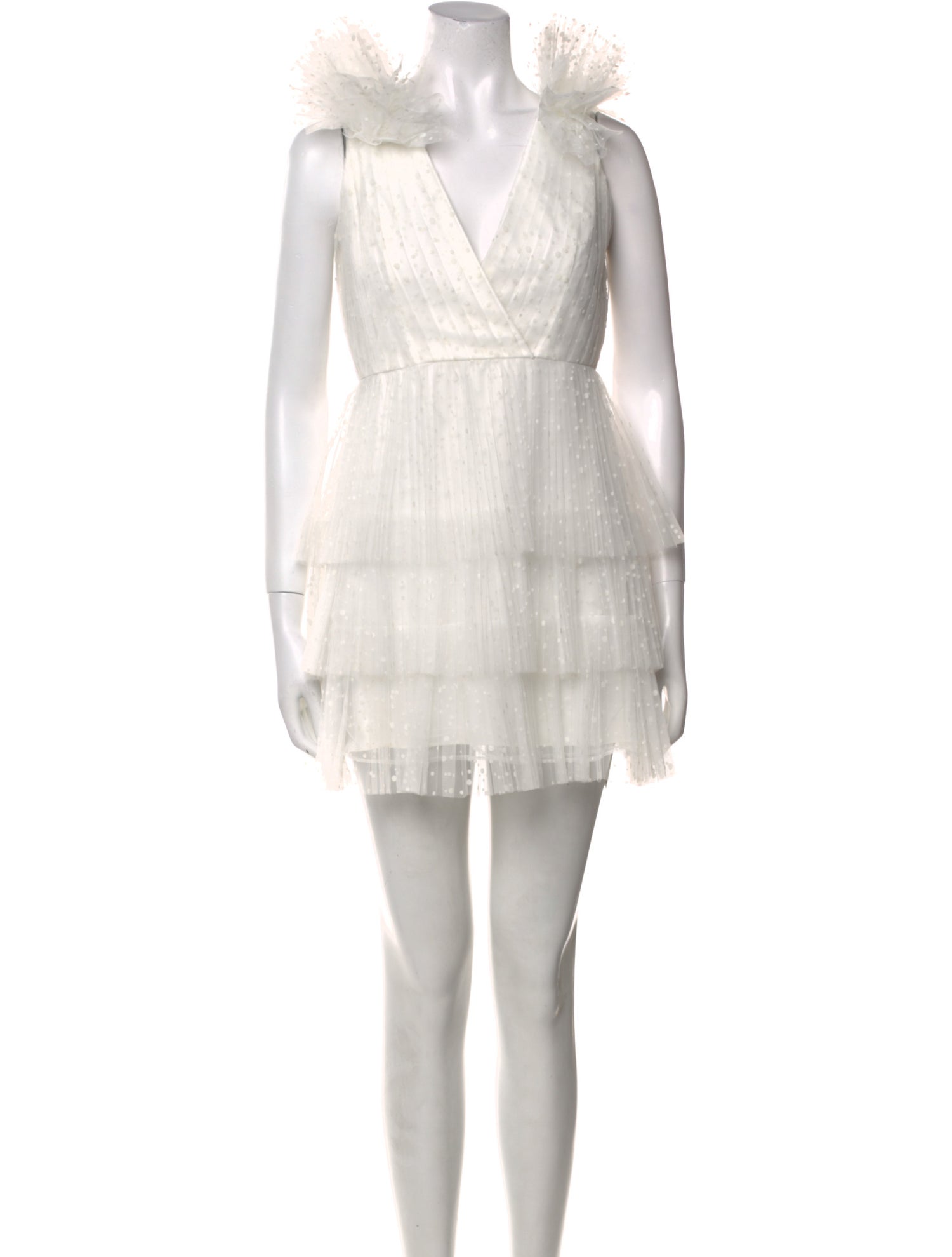 Monique Lhuillier V-Neck Mini Dress