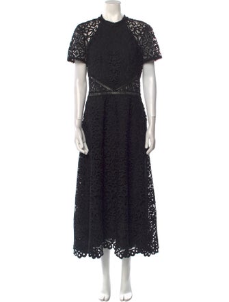 Monique Lhuillier Lace Pattern Long Dress