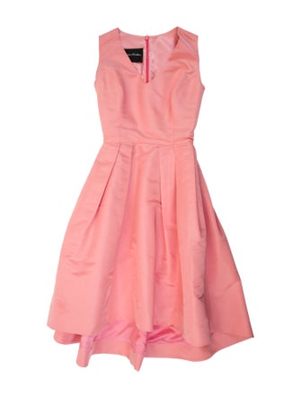 Monique Lhuillier Square Neckline Midi Length Dress