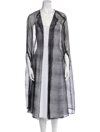 Monique Lhuillier Striped Open Front Sweater