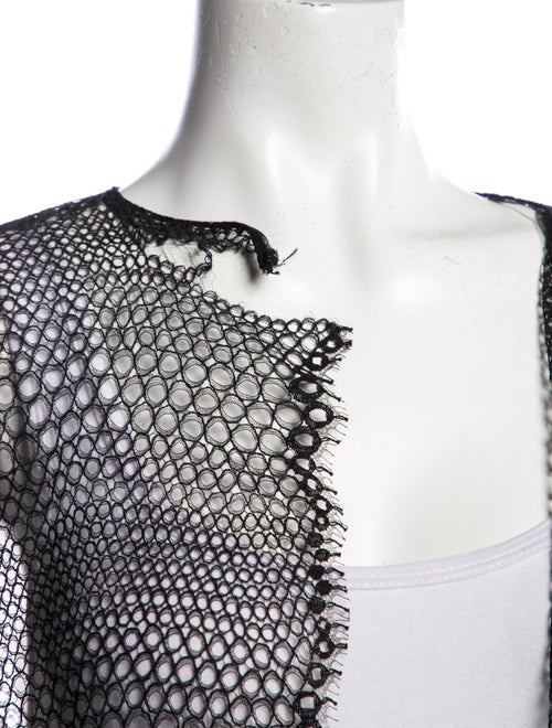 Monique Lhuillier Striped Open Front Sweater