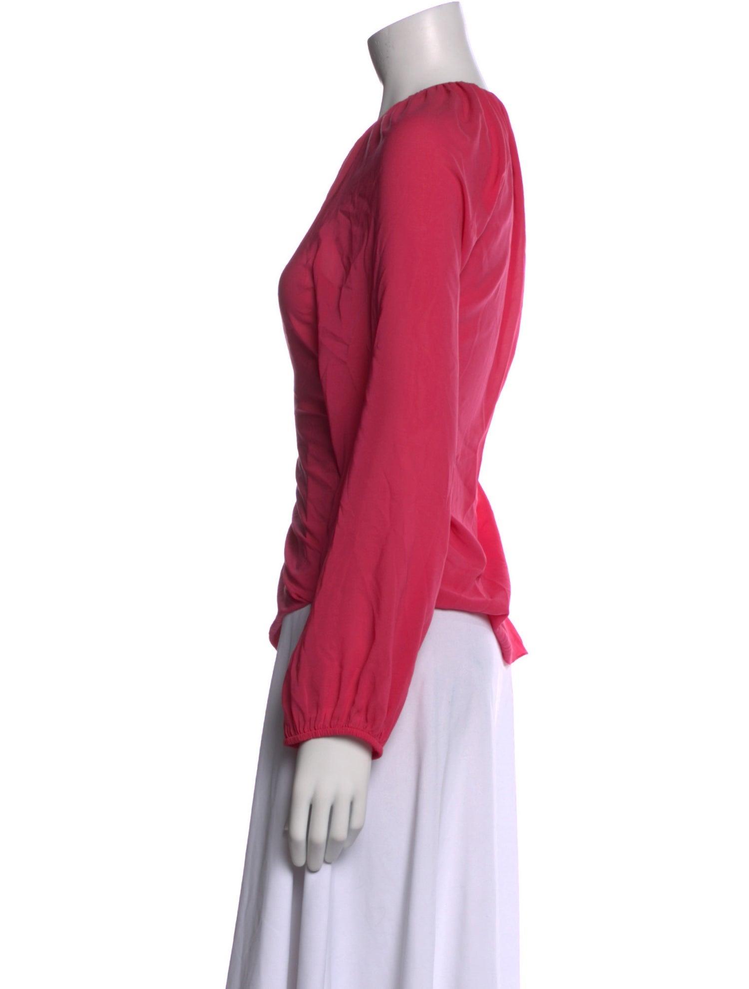 Monique Lhuillier Silk Scoop Neck Blouse