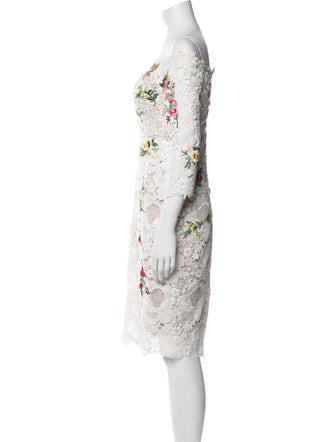 Monique Lhuillier Lace Pattern Knee-Length Dress