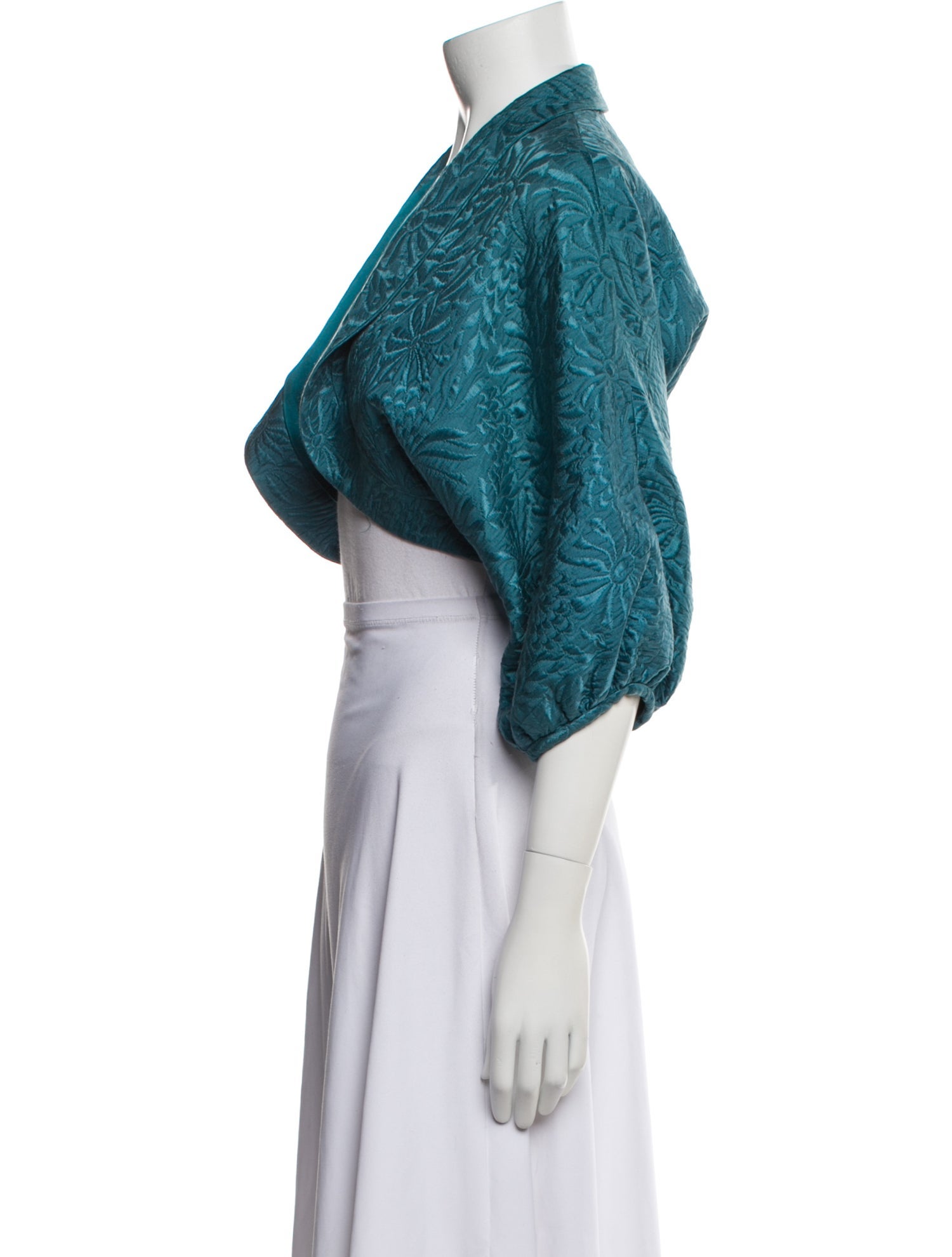 Monique Lhuillier Silk Printed Bolero