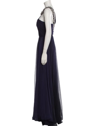 Monique Lhuillier Silk Long Dress