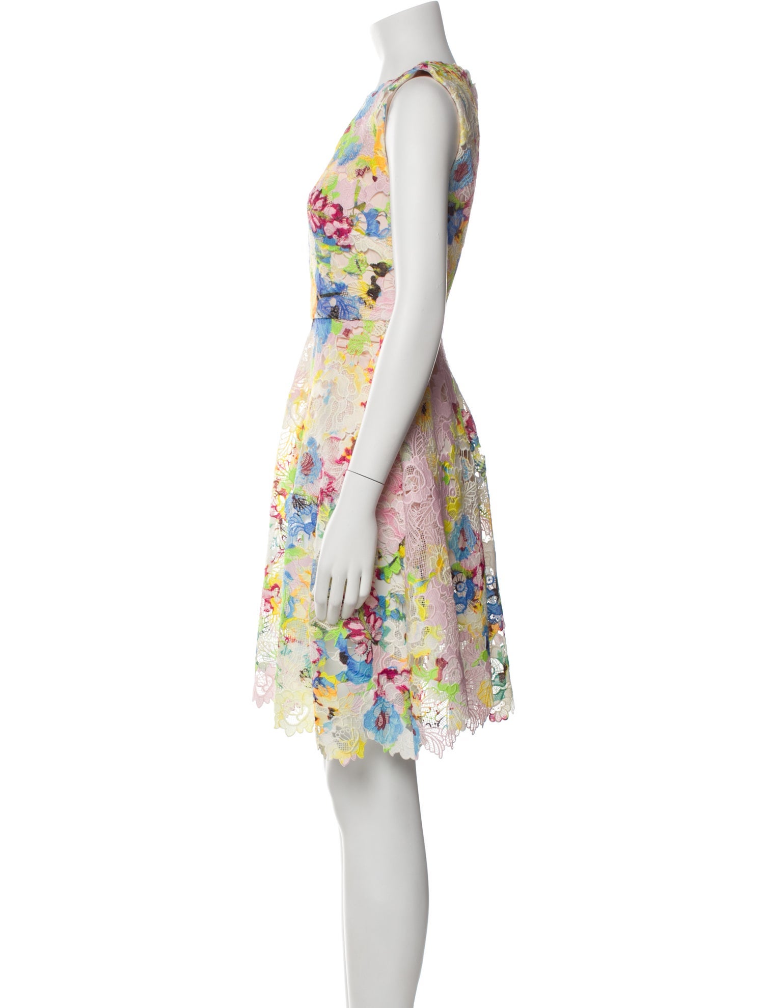 Monique Lhuillier Floral Print Mini Dress