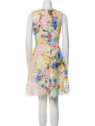 Monique Lhuillier Floral Print Mini Dress
