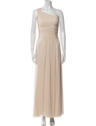 Monique Lhuillier One-Shoulder Long Dress