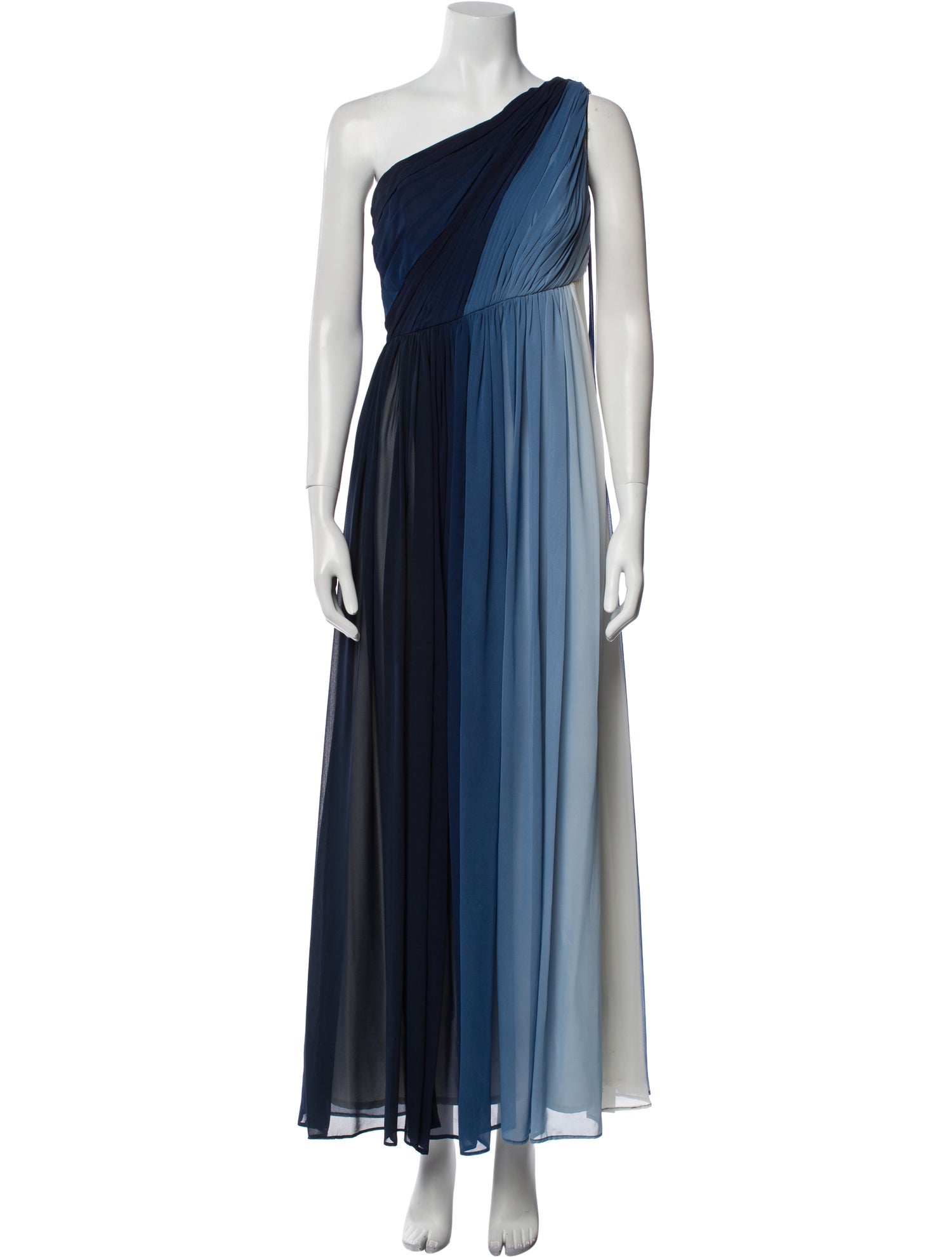 Monique Lhuillier One-Shoulder Long Dress