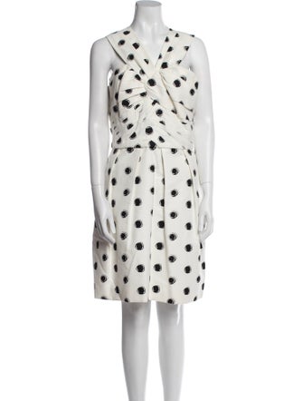 Monique Lhuillier Polka Dot Print Knee-Length Dress