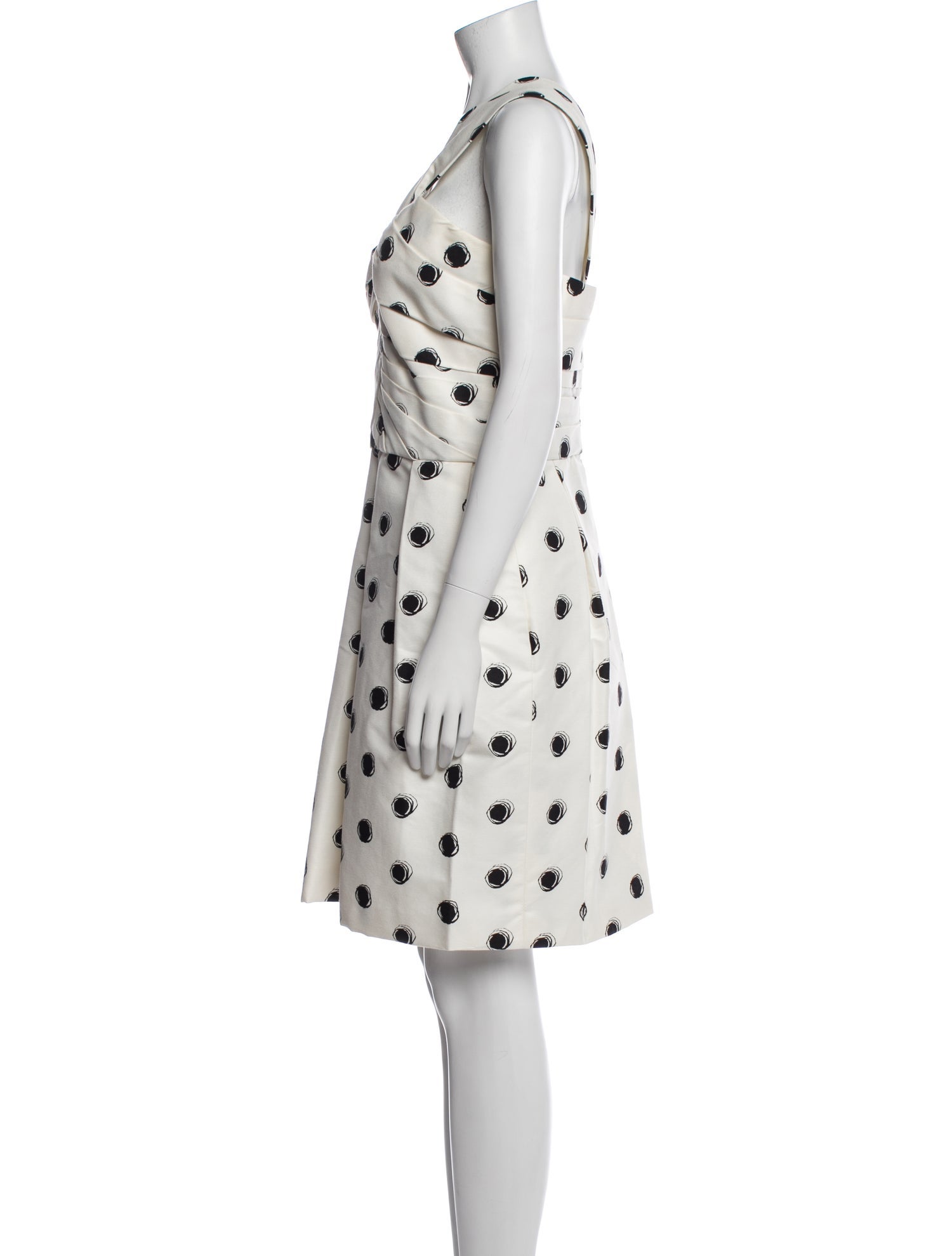 Monique Lhuillier Polka Dot Print Knee-Length Dress