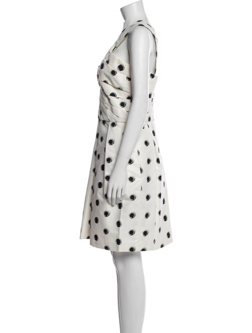 Monique Lhuillier Polka Dot Print Knee-Length Dress