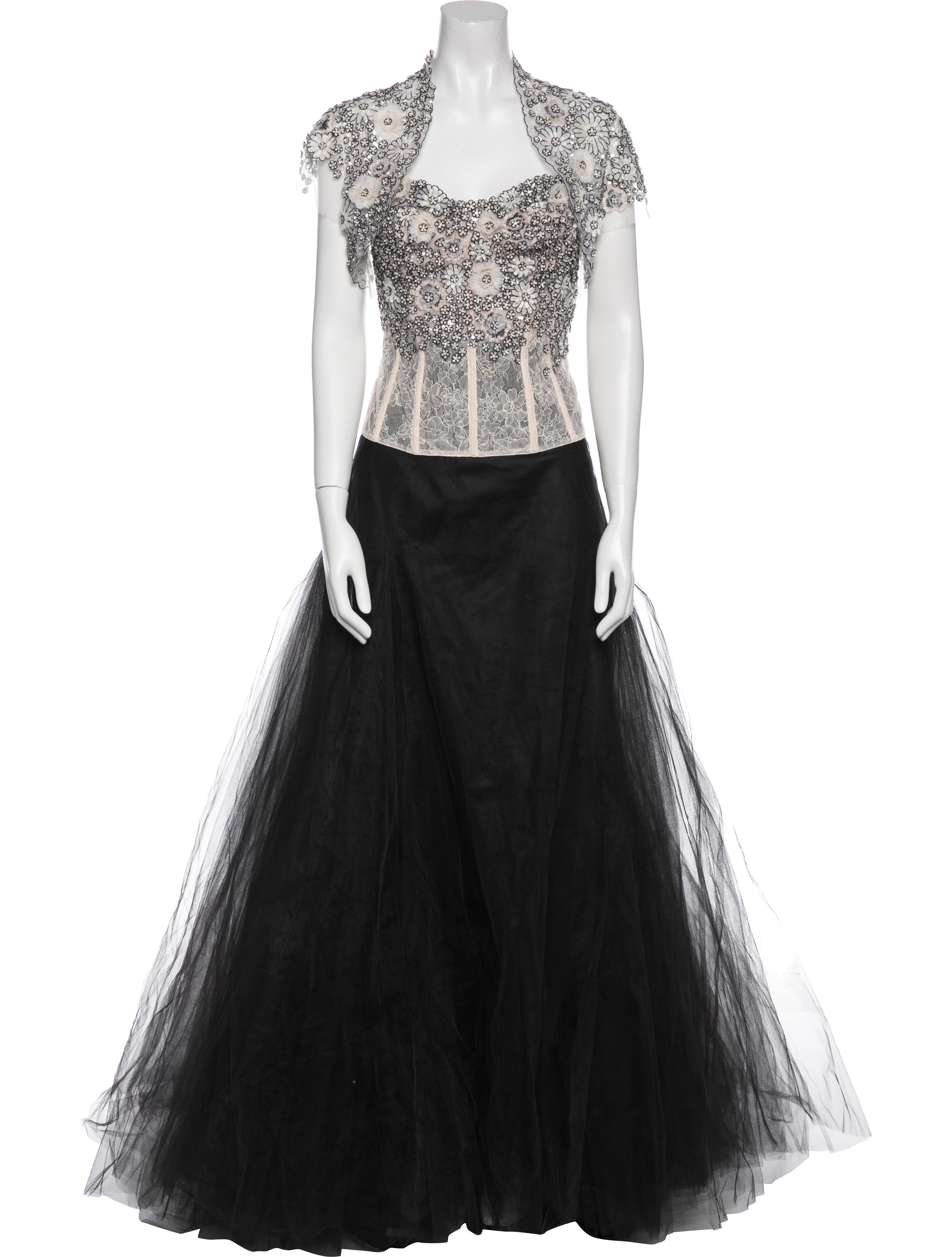 Monique Lhuillier Nylon Lace Pattern Skirt Set