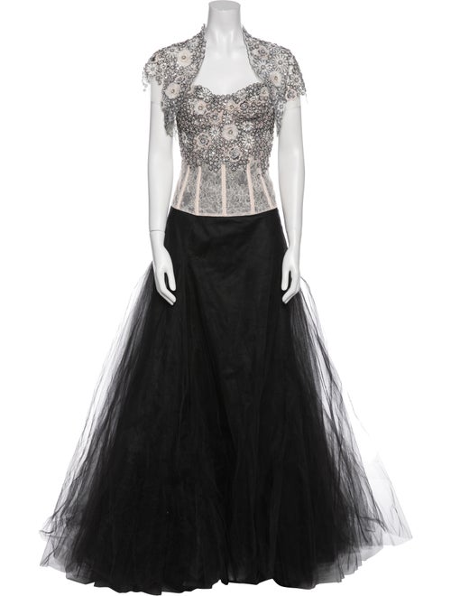 Monique Lhuillier Nylon Lace Pattern Skirt Set