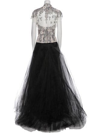 Monique Lhuillier Nylon Lace Pattern Skirt Set