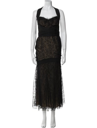 Monique Lhuillier Nylon Long Dress