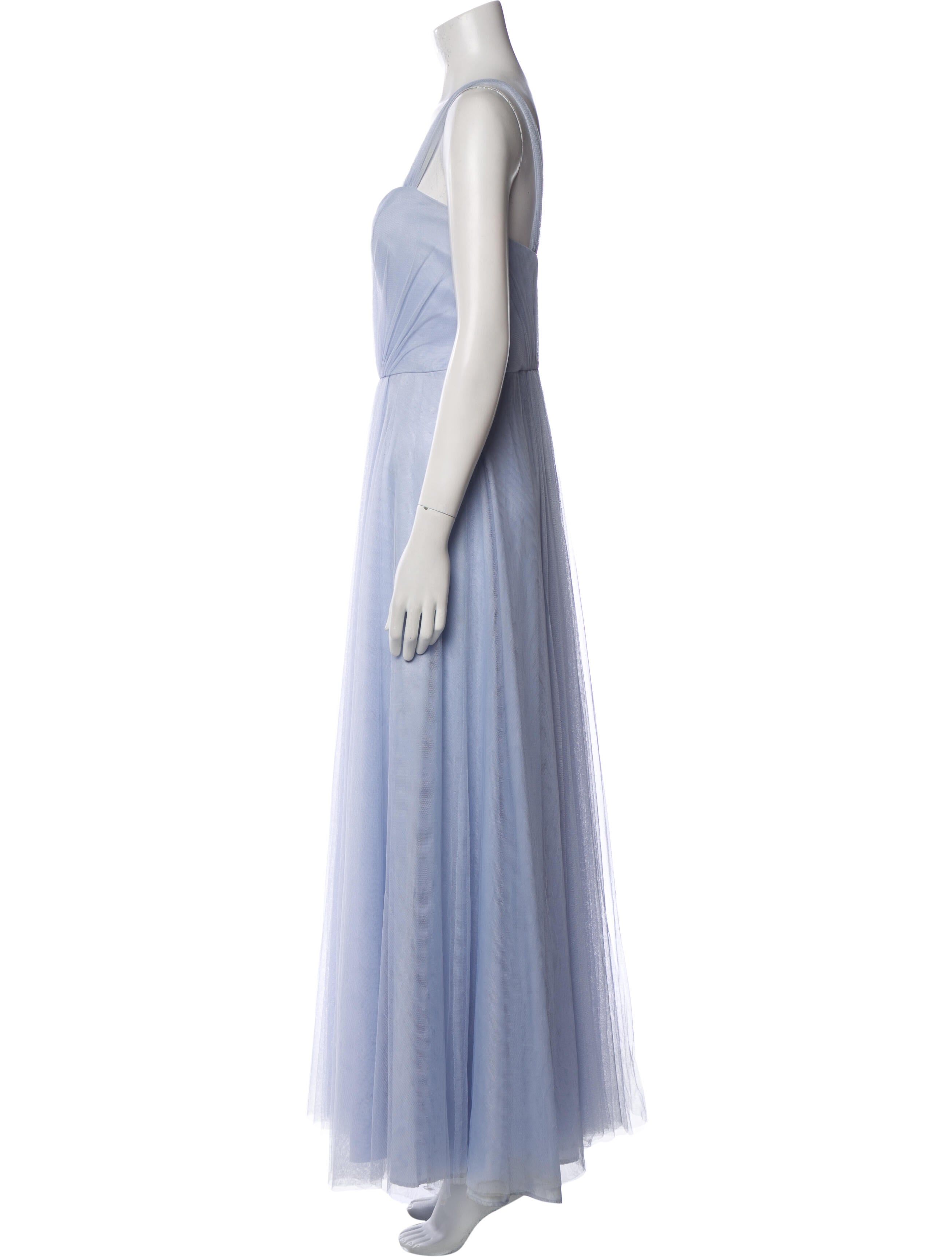 Monique Lhuillier Square Neckline Long Dress