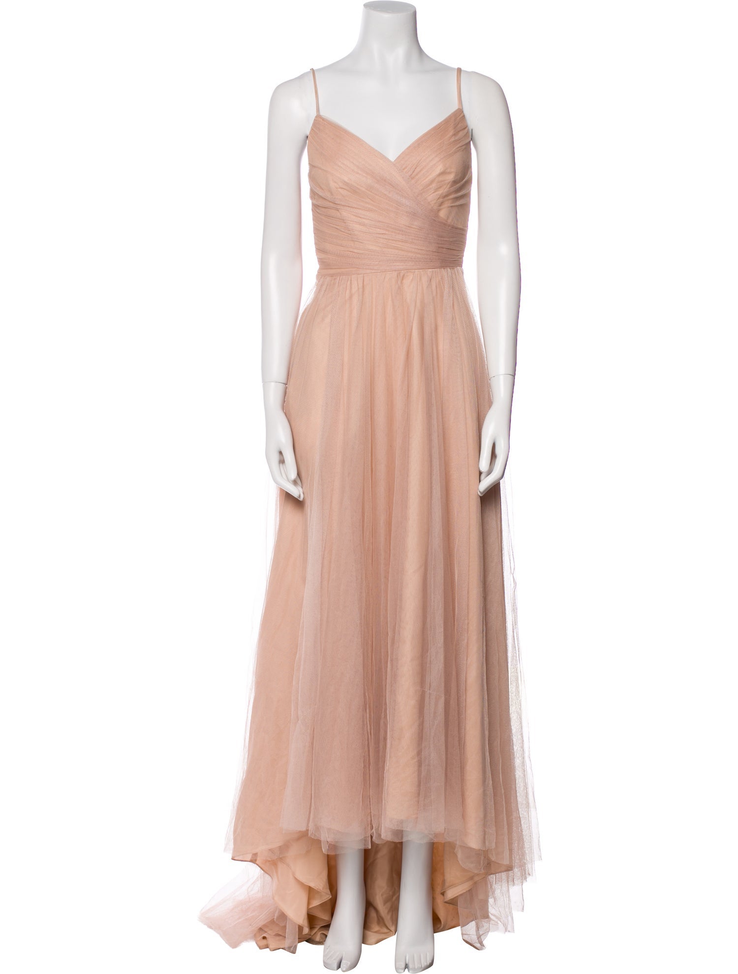 Monique Lhuillier V-Neck Long Dress