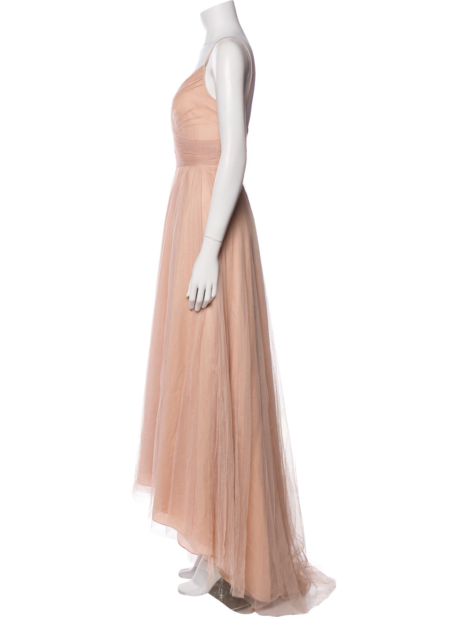 Monique Lhuillier V-Neck Long Dress