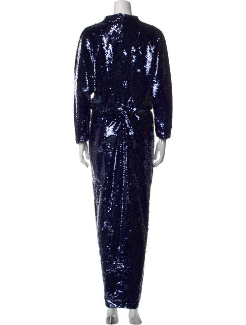 Monique Lhuillier V-Neck Long Dress