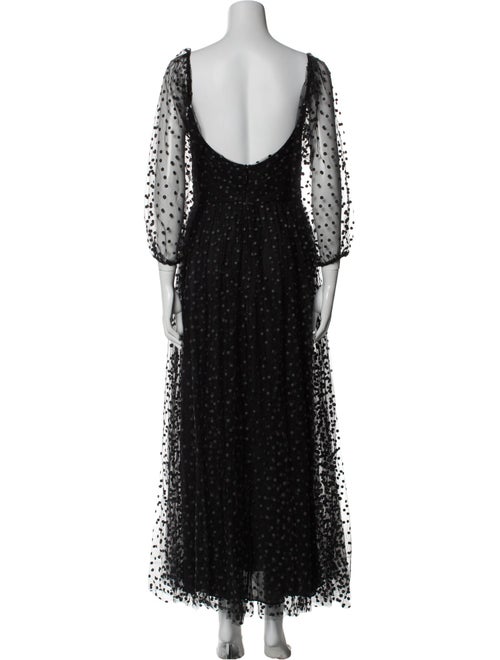 Monique Lhuillier V-Neck Long Dress