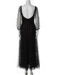Monique Lhuillier V-Neck Long Dress