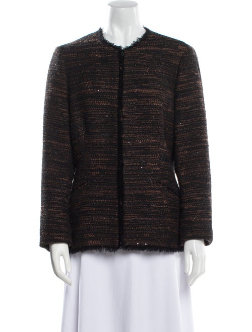 Monique Lhuillier Wool Tweed Pattern Evening Jacket