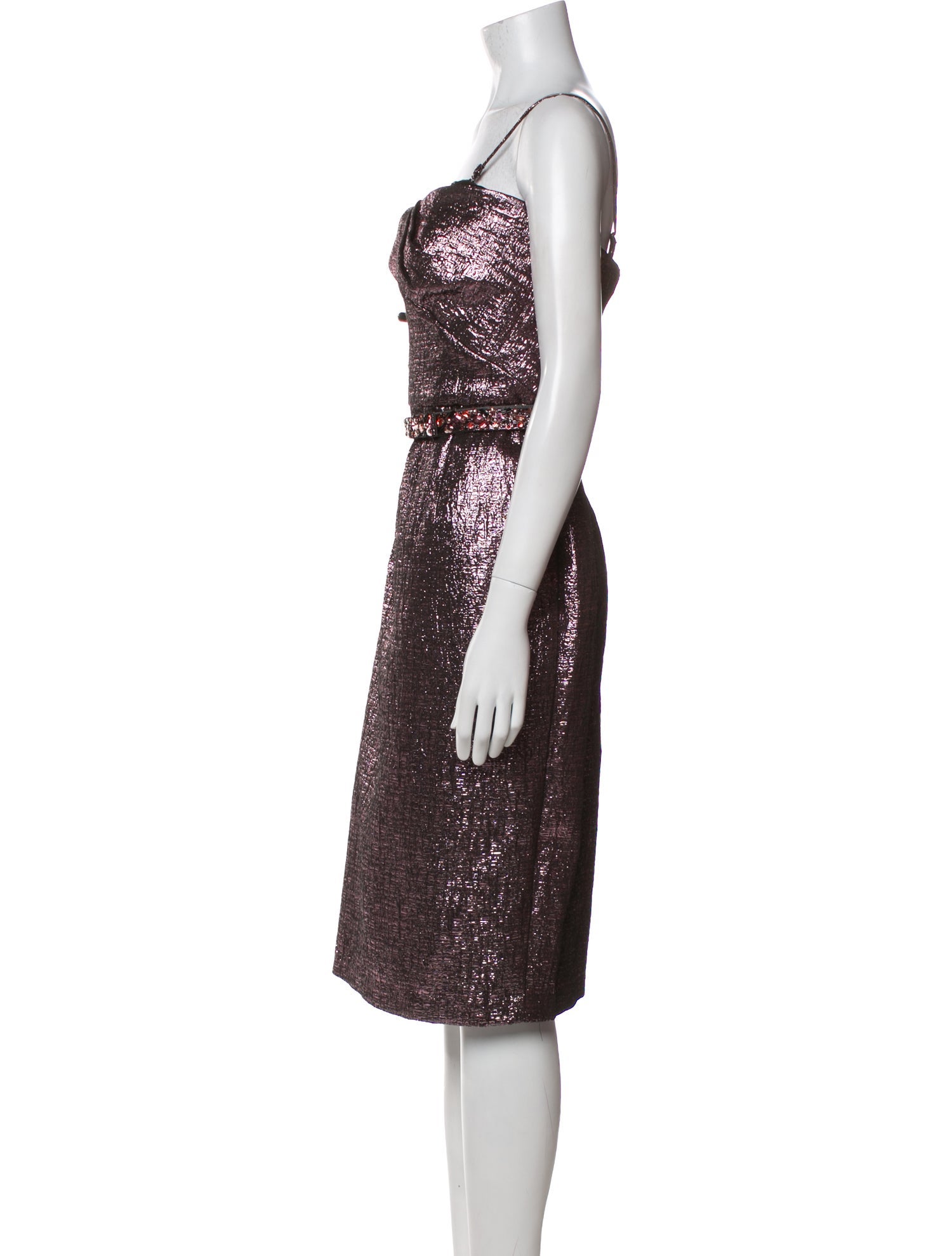 Monique Lhuillier Square Neckline Knee-Length Dress