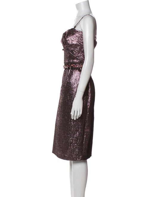 Monique Lhuillier Square Neckline Knee-Length Dress