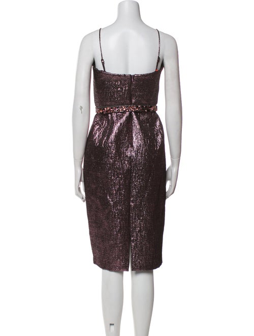 Monique Lhuillier Square Neckline Knee-Length Dress