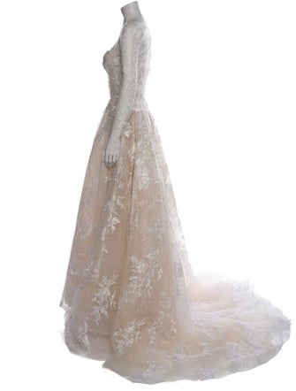 Monique Lhuillier Lace Pattern Long Dress